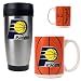Indiana Pacers NBA Stainless Steel Travel Tumbler & Game ball Ceramic Mug Set - Primary Logo by Great American Products