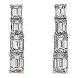 Platinum Emerald Cut Diamond Dangle Earrings (GIA Certified 10.66 cttw, D-E Color, VVS1-VS2 Clarity)