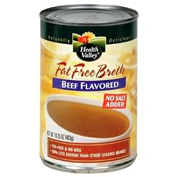Health Valley Beef Flavored Broth No Salt Added, Fat Free, 14.25 Ounce Cans (Pack of 12)