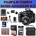 Fujifilm FinePix S4300 14 MP Digital Camera with Fujinon 26x Super Wide Angle Optical Zoom Lens and 3-Inch LCD Accessory Saver 8GB NiMH Battery/Rapid Charger Bundle BLACK