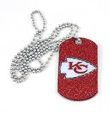 NFL Kansas City Chiefs Glitter Dog Tag