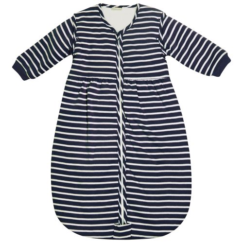 JoJo Maman Bebe Baby Cosy Sleeping Bag Navy Ecru Stripe 6 18 Months