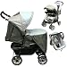 Poussette 4 roues combin� 2en1 (poussette + cosy) GRIS BLEU