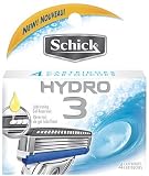 Schick Hydro 3 Blade Razor Cartridge Refill-4 ct (Quantity of 4)