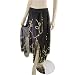 Black Belly Dancing Petal Skirt, 2 Layered Chiffon, side slits, with gold or silver trim