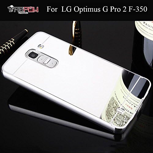 LG Optimus G Pro 2 Case, TabPow Mirror Case Series - Electroplate Bumper Bling Luxury Slim Hard Back Case Cover For LG Optimus G Pro 2 F350, Silver