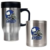 New York Giants NFL Travel Mug & Stainless Can Holder Set - Helmet logo