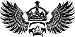 Wallmonkeys Peel and Stick Wall Decals - Crowned Skull on Wings - Removable Graphic