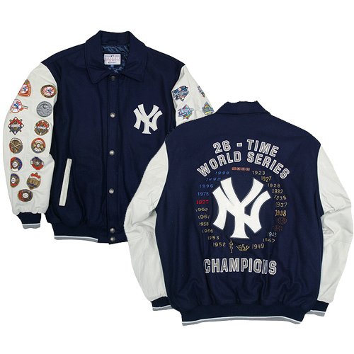 New York Yankees Wool/Leather Commemorative Varsity Jacket , Large