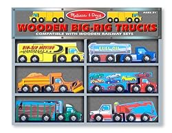 Melissa & Doug Wooden Big Rig Trucks Set