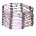 Glass and Brass Beads, Elastic Purple Bracelet-Striped 