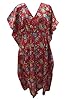 Kimono Lounge Wear Kaftan Red Printed Caftan