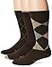 Dockers Men's 3 Pairs Metro Argyle Crew Sock, Brown, Shoe Size: 6-12