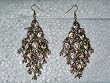 Christmas Gift-Women's 2 Antique Golden Pink Silver Finish Dangling Earrings (Brand New) Free Shipping