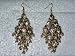 Christmas Gift-Women's 2 Antique Golden Pink Silver Finish Dangling Earrings (Brand New) Free Shipping