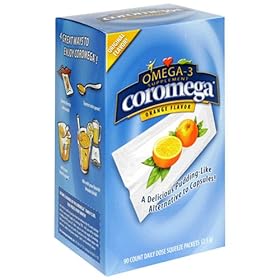 Coromega Omega-3 Supplement, Orange Flavor, Squeeze Packets, 90-Count Box