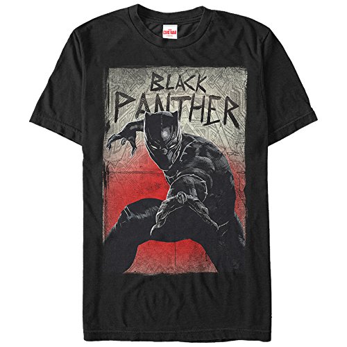 Marvel Black Panther Attack Pose Mens Graphic T Shirt