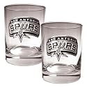 NIB San Antonio Spurs NBA 2pc Rocks Glass Cup Set
