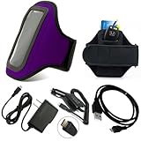 Running Workout Lightweigth Neoprene Sports Armband For Asus ZenFone 4 / PadFone X / PadFone Mini + Car Charger + Home Charger + USB Sync Cable