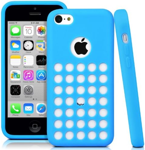 Unique Hole Design TPU Silicone Gel Case Cover for iPhone 5C (Blue)