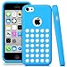 Unique Hole Design TPU Silicone Gel Case Cover for iPhone 5C (Blue)