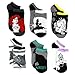 The Little Mermaid Ariel Adult 6 pack Socks (9-11, Ariel Black/Grey)