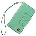 iPhone 6 Case,iPhone 6s Case,[Upgraded-Opened Volume and Power Button Ports,no Break Issues] by HiLDA,Wallet Case,PU Leather Case,Credit Card Holder,Flip Cover Skin[Mint Green]