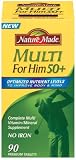 Nature Made Multi for Him 50+ Multiple Vitamin and Mineral Supplement Tablets, 90-Count Bottles (Pack of 3)
