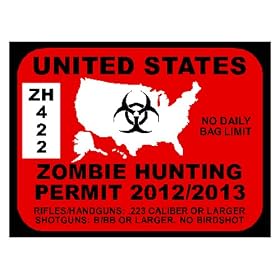 United States Zombie Hunting Permit 2012 (Bumper Sticker): Everything Else