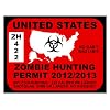 United States Zombie Hunting Permit 2012 (Bumper Sticker)