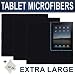 (4 Piece Set) 3 Extra Large Ultra Fine Microfiber Cleaning Cloths (Black) + 1 Microfiber Lens Cleaning Cloth (Grey) - Perfect for Tablets (Kindle, Fire, Galaxy Tab, iPad, Nook, Xoom), HDTV LCD Screens, DSLR Camera Lenses (Canon, Nikon, Sony), Cell Phones (Apple iPhone, HTC Evo, Samsung Android Nexus) Safe for all surfaces