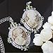 JOVIVI® Vintage Crystal Silver Plated Cameo Beauty Bead Pendant
