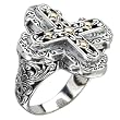925 Silver Celtic Cross Ring with 18k Gold Accents- Sizes 6-8