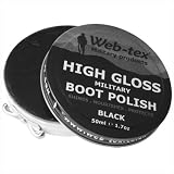 Web-Tex High Gloss Military Army Boot Polish Footwear Care Protection Black 50ml