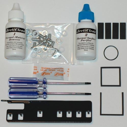 Xbox 360 Repair Kit XCLAMP Replacement 3 Red Light Fix X-Clamp Fix Red Ring of Death Complete with Articlean 60mL set Cleaner and Purifier Stars 900 Thermal Compound 3.8W/m-K DVD Drive Belt Torx T8 T10 Screwdrivers GPU CPU Shims