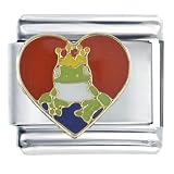 Animal Frog Prince Heart Italian Charms Bracelet Link