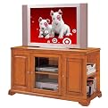 Side Storage TV Stand-Oak