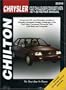 Chrysler Colt, Challenger, Conquest, and Vista, 1971-1989 Repair Manual (Chilton's Total Car Care Repair Manuals)