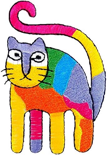 Colorful Cat Embroidered Iron on Patch