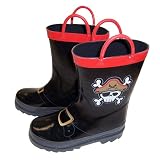 Boy's Pirate Black Rain Boots (Toddler/Little Kid)