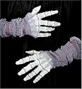 Latex Ghastly Bone Hands with Gauze Costume Gloves