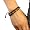 www.blankleder.com - SilberDream Lederarmband schwarz mit braunen Kordeln Surferarmband Leder Armband Echtleder LA1237S