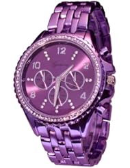 Geneva Purple Haze Rock Star Metallic CZ Chronograph 9083