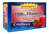 Emergen-C Vitamin C Fizzy Drink Mix, 1000 mg, Cranberry, 0.3-Ounce Packets in 36-Count Boxes