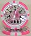 25 $5,000 Ben Franklin 14 Gram Laser Graphic Poker Chips