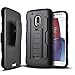 Moto G4 Case, Starshop [Heavy Duty] Dual Layers with Kickstand and Locking Belt Clip With Screen Protector (Black)
