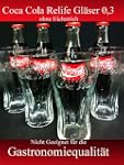 12 Coca Cola Gl�ser Glas Konturgl�ser...