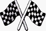 Checkered Racing Flags - Embroidered Iron On or Sew On Patch