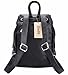 Coofit® Casual Simple Leather Retractable Lady's Packsack Knapsack (0844 Black)
