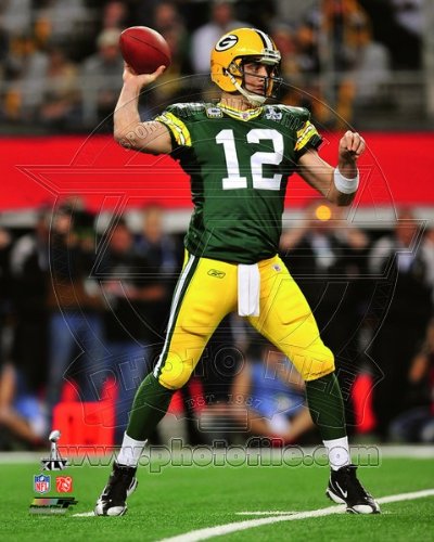 Aaron Rodgers action from Super Bowl XLV - Green Bay Packers NFL 8x10 Photo